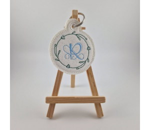 2€ ZUSATZTÜRCHEN 16. Dezember - Stickserie - ITH Anhänger Blumenrahmen Monogram